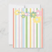 ベビーシャワーサンキューカード「ピクニックフローラ/ストライプ」 サンキューカード (正面)