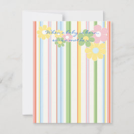 ベビーシャワーサンキューカード「ピクニックフローラ/ストライプ」 サンキューカード