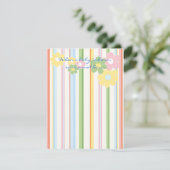 ベビーシャワーサンキューカード「ピクニックフローラ/ストライプ」 サンキューカード (スタンド正面)