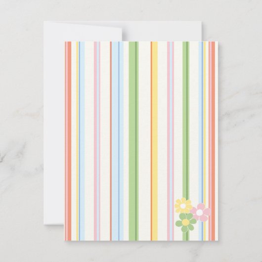 ベビーシャワーサンキューカード「ピクニックフローラ/ストライプ」 サンキューカード (裏面)