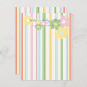 ベビーシャワーサンキューカード「ピクニックフローラ/ストライプ」 サンキューカード (正面/裏面)