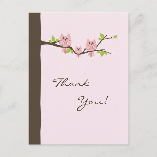 ベビーシャワーサンキューカード（女の子） ポストカード (正面)