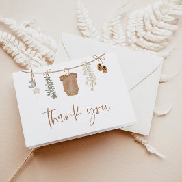 ベビーシャワーサンキューカード、男女兼用ベビー サンキューカード