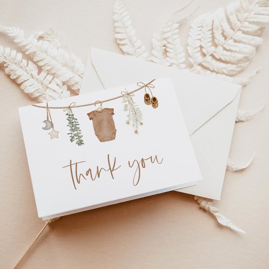 ベビーシャワーサンキューカード、男女兼用ベビー サンキューカード