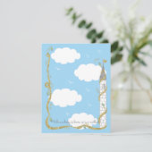 ベビーシャワーサンキューカード、金ゴールド/シルバーキャッスル サンキューカード (スタンド正面)