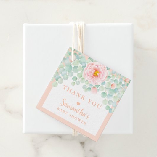 ベビーシャワーサンキューユーカリフローラピーチセージ フェイバータグ (インサイチュ)