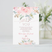 ベビーシャワーサンキュー誕生赤面バラ サンキューカード (スタンド正面)