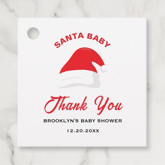ベビーシャワーサンタベビーウィンターハット男女兼用 フェイバータグ (正面)