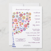 ベビーシャワーサークルツリーレトロカスタム招待状 招待状 (裏面)