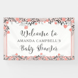 ベビーシャワーシックバラ金ゴールド赤面フローラ歓迎 横断幕