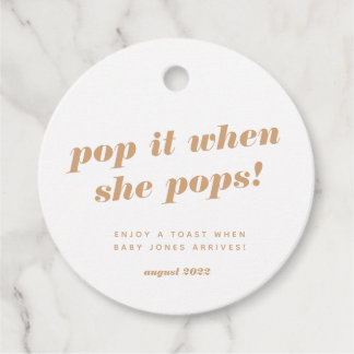 ベビーシャワーシャンパンボトルギフトラベル フェイバータグ