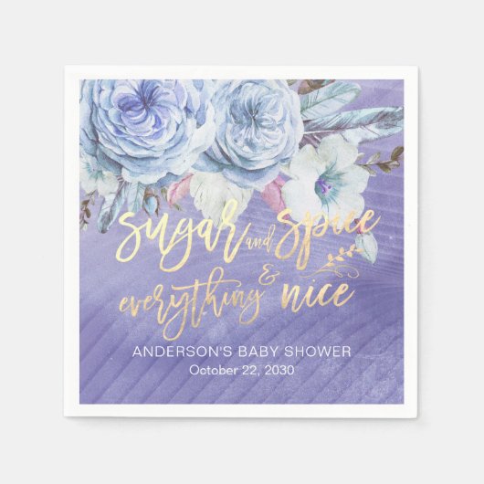 ベビーシャワーシュガースパイスオールナイス スタンダードカクテルナプキン (正面)