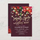 ベビーシャワーシュガー&スパイス&オールナイスフラワー 招待状 (正面/裏面)