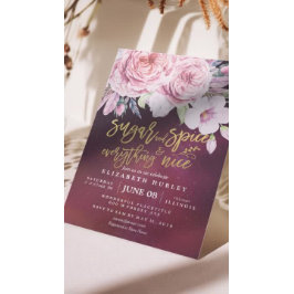 ベビーシャワーシュガー&スパイス&オールナイスフローラ 招待状