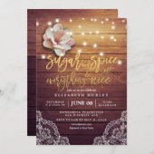 ベビーシャワーシュガー&スパイス&オールニース素朴 招待状 (正面/裏面)