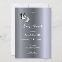 ベビーシャワーシルバーストーク少年ブルーかわいい