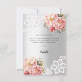 ベビーシャワーシルバーフローラレースサンキューカード サンキューカード (裏面)