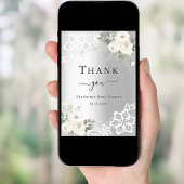 ベビーシャワーシルバーフローラレースサンキューカード 招待状