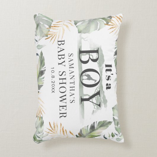 ベビーシャワージャングル動物植物学 アクセントクッション (正面(垂直))