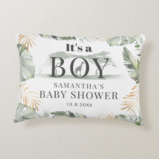 ベビーシャワージャングル動物植物学 アクセントクッション (裏面)