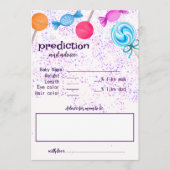 ベビーシャワースイーツ棒つきキャンデーアクティビティパーティーゲーム アドバイスカード (正面)