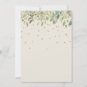 ベビーシャワースイートバニー金ゴールド紙吹雪 招待状 (裏面)