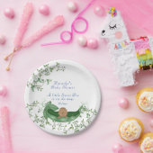 ベビーシャワースイートピーグリーンつる植物エスニック ペーパープレート (パーティー)