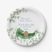 ベビーシャワースイートピーグリーンつる植物エスニック ペーパープレート (正面)