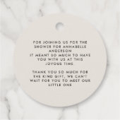 ベビーシャワースクリプトモダン白黒エレガント フェイバータグ (裏面)