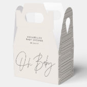 ベビーシャワースクリプトモダン白黒幾何学的 フェイバーボックス (オープン)