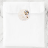 ベビーシャワーステッカークマ金ゴールドブルー ラウンドシール (バッグ)