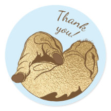 ベビーシャワーステッカーベビーとモーミエレファントブルー