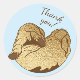 ベビーシャワーステッカーベビーとモーミエレファントブルー ラウンドシール