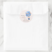 ベビーシャワーステッカー熊バルーンChocolate ラウンドシール (バッグ)