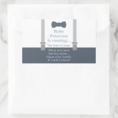 ベビーシャワーステッカー リトルマン ボウタイ 長方形シール (バッグ)