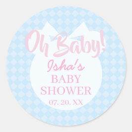 ベビーシャワーステッカー 丸 Oh baby ラウンドシール
