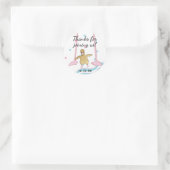 ベビーシャワーステッカー「金ゴールドベビーフラミンゴ&ママ」 ラウンドシール (バッグ)