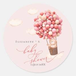 ベビーシャワーステッカーBear Balloons ラウンドシール