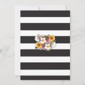 ベビーシャワーストライプ金ゴールドグリッターガールフローラ招待状 招待状 (裏面)