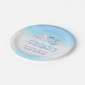 ベビーシャワーストークデリバリー男の赤ちゃんアートプレート ペーパープレート (アングル)