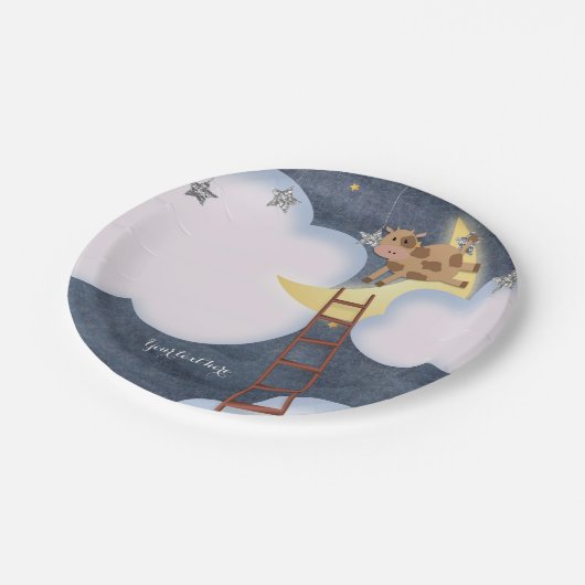 ベビーシャワーストーリーブック子供部屋ライムカスタムパーティー ペーパープレート (アングル)