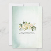 ベビーシャワースプリンクルグリーンホワイトローズフローラ 招待状 (裏面)