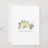 ベビーシャワースプレイエレガントルホワイトローズフローラ 招待状 (裏面)