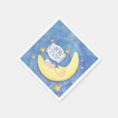 ベビーシャワーズザムーンアンドバックスターズタイポグラフィ スタンダードカクテルナプキン (角)