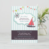 ベビーシャワーセーリングボートボーイ招待状 招待状 (スタンド正面)