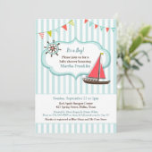 ベビーシャワーセーリングボートボーイ招待状 招待状 (スタンド正面)