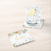 ベビーシャワーソフト赤面ピンクフローラドロップ ペーパーコースター (インサイチュ)