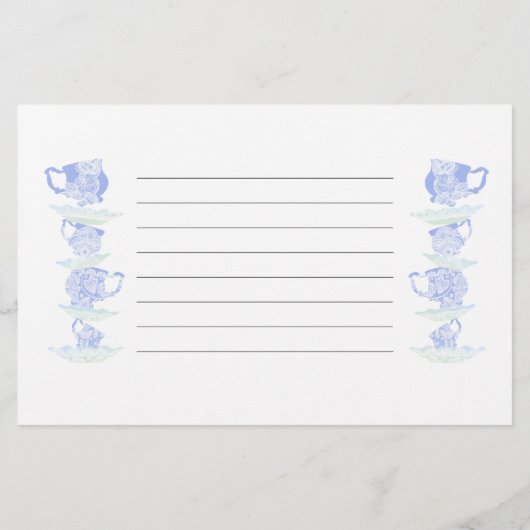 ベビーシャワータイムカプセルカードティー中国レース金ゴールド 便箋 (裏面)