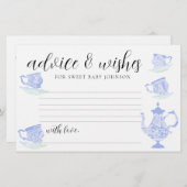 ベビーシャワータイムカプセルカードティー中国レース金ゴールド 便箋 (正面/裏面)