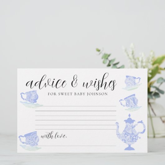 ベビーシャワータイムカプセルカードティー中国レース金ゴールド 便箋 (スタンド正面)